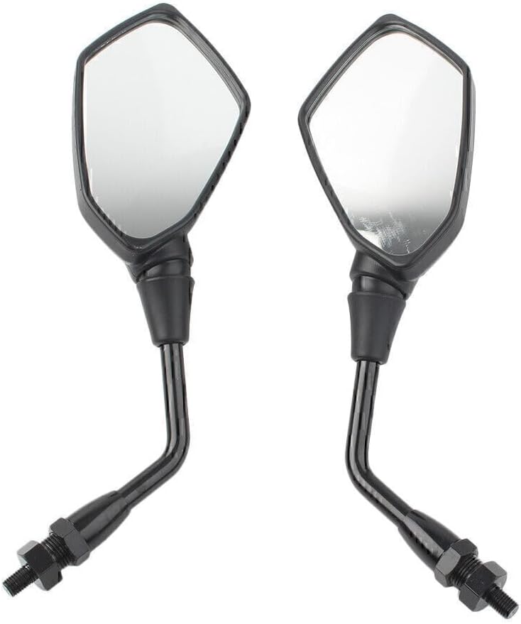 ya 2 8.15 10mm Rearview Rear View Side Mirror Black Motorcycle Motorbike Universal 2pcs
