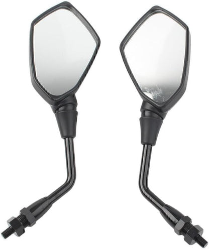 ya 2 8.15 10mm Rearview Rear View Side Mirror Black Motorcycle Motorbike Universal 2pcs