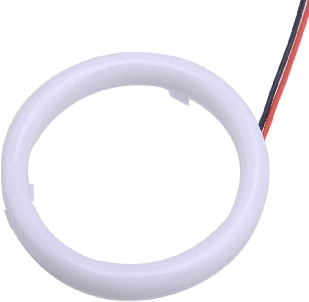 ya 4 8.14 2 Pack 70mm DRL COB LED Angel Eye Halo Fog Light Lamp White @