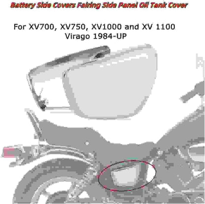 ya 23 10.7 baidi Pair Chrome Side Battery Fairing Cover L+R for Yamaha Virago XV700 750 1000 1100