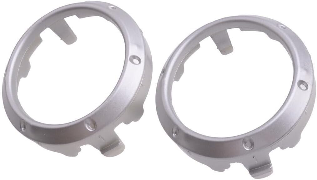 ya 4 8.10 Pack Front Fog Light Silver Protective Cover Ring Fits for Toyota Highlander 2004-2007