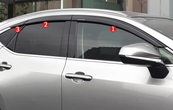 ya 6 8.14 for Lexus NX250 350H 450h 22-24 Window Visor Vent Shades Sun Rain Guard Black 6X