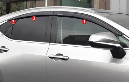 ya 6 8.14 for Lexus NX250 350H 450h 22-24 Window Visor Vent Shades Sun Rain Guard Black 6X