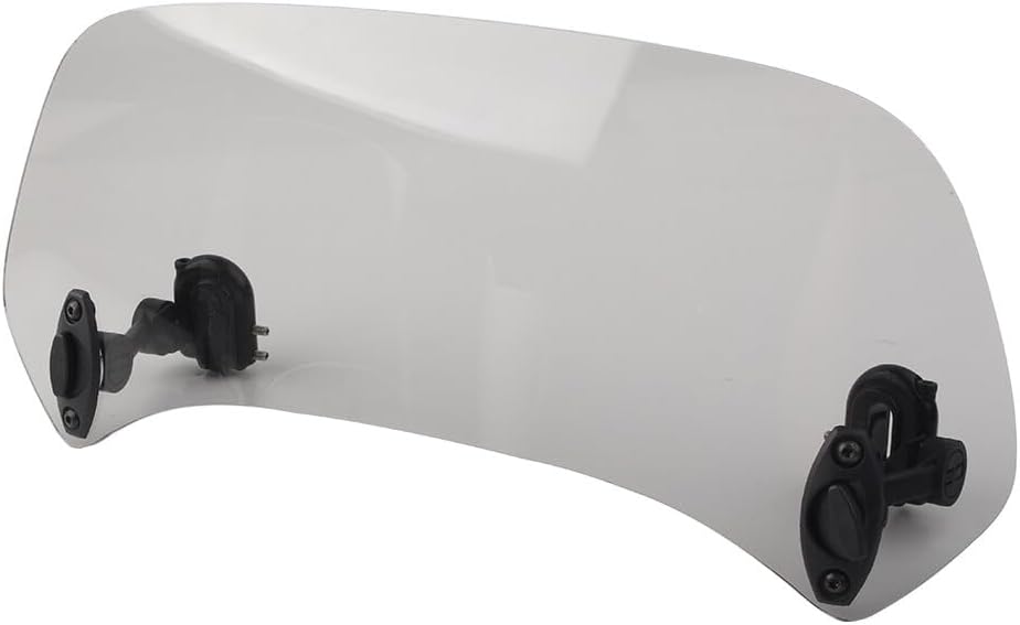 ya 2 8.15 Motorcycle Adjustable Clip On Windshield Extension Spoiler Wind Deflector Smoke
