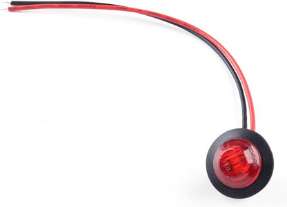 ya 4 8.14 10x 3/4 Red Round Side Marker Indicator LED Button Lights Truck Trailer @