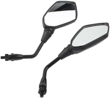 ya 2 8.15 10mm Rearview Rear View Side Mirror Black Motorcycle Motorbike Universal 2pcs