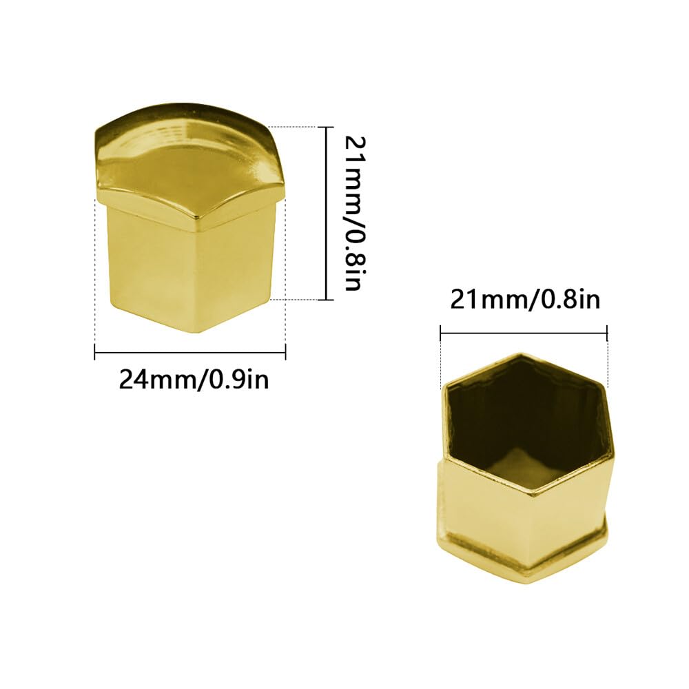 ya 10 9.16 baidi 20pcs 19mm Car Wheel Nut Lug Cover Golden Hub Screw Cap Bolt Rim Tire + Tool