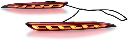 ya 4 8.10 Pair of 2 LED Rear Bumper Lights Smoked Black Fits 2020-22 for Tesla Model Y 