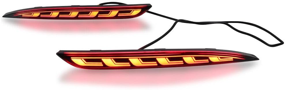 ya 10 9.16 zhengce Pair of 2 LED Rear Bumper Lights Smoked Black Fits 2020-22 for Tesla Model