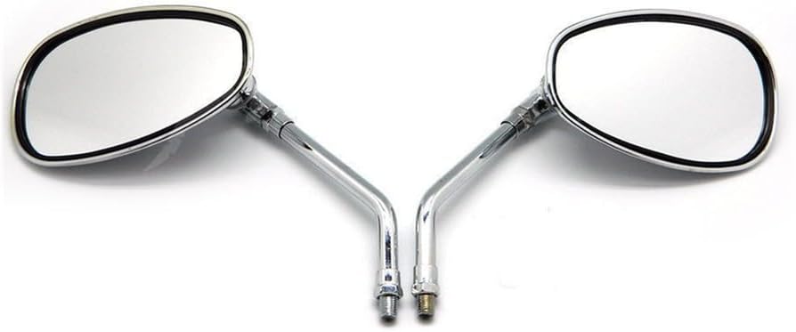 ya 2 8.15 10MM Motorcycle Chrome Oval Side Rearview Mirrors for Cruiser Chopper Custom
