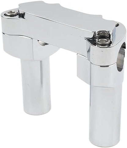 ya 4 8.8.2 Chrome 3.5 Straight Handlebar Riser & Top Clamp for Harley Dyna Tour Road Glide
