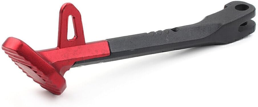 ya 2 8.15 220mm Universal Motorcycle Side Stand Leg Kickstand Supporter Aluminum Black+Red