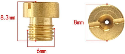 ya 2 8.15 10x M6 Metal Thread Motorcycle Main Jet Kit for Carb Carburetor Injector Nozzle/