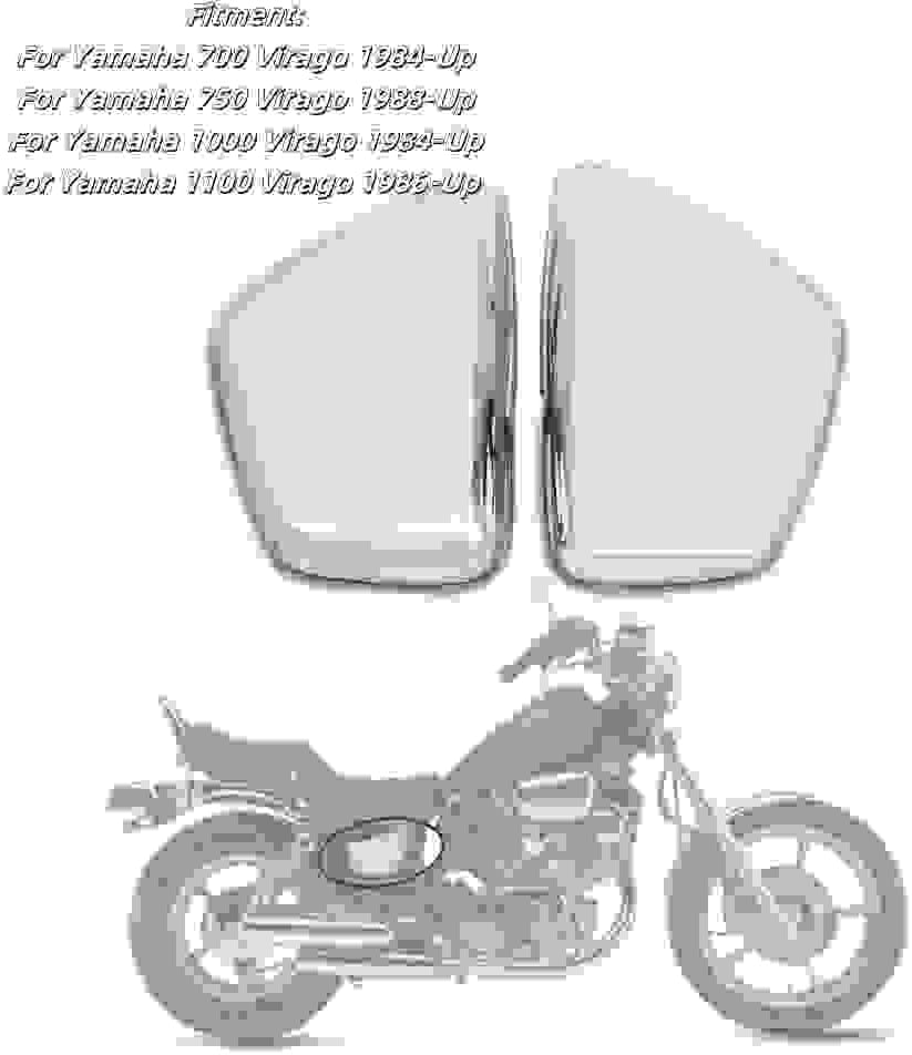 ya 23 10.7 baidi Pair Chrome Side Battery Fairing Cover L+R for Yamaha Virago XV700 750 1000 1100