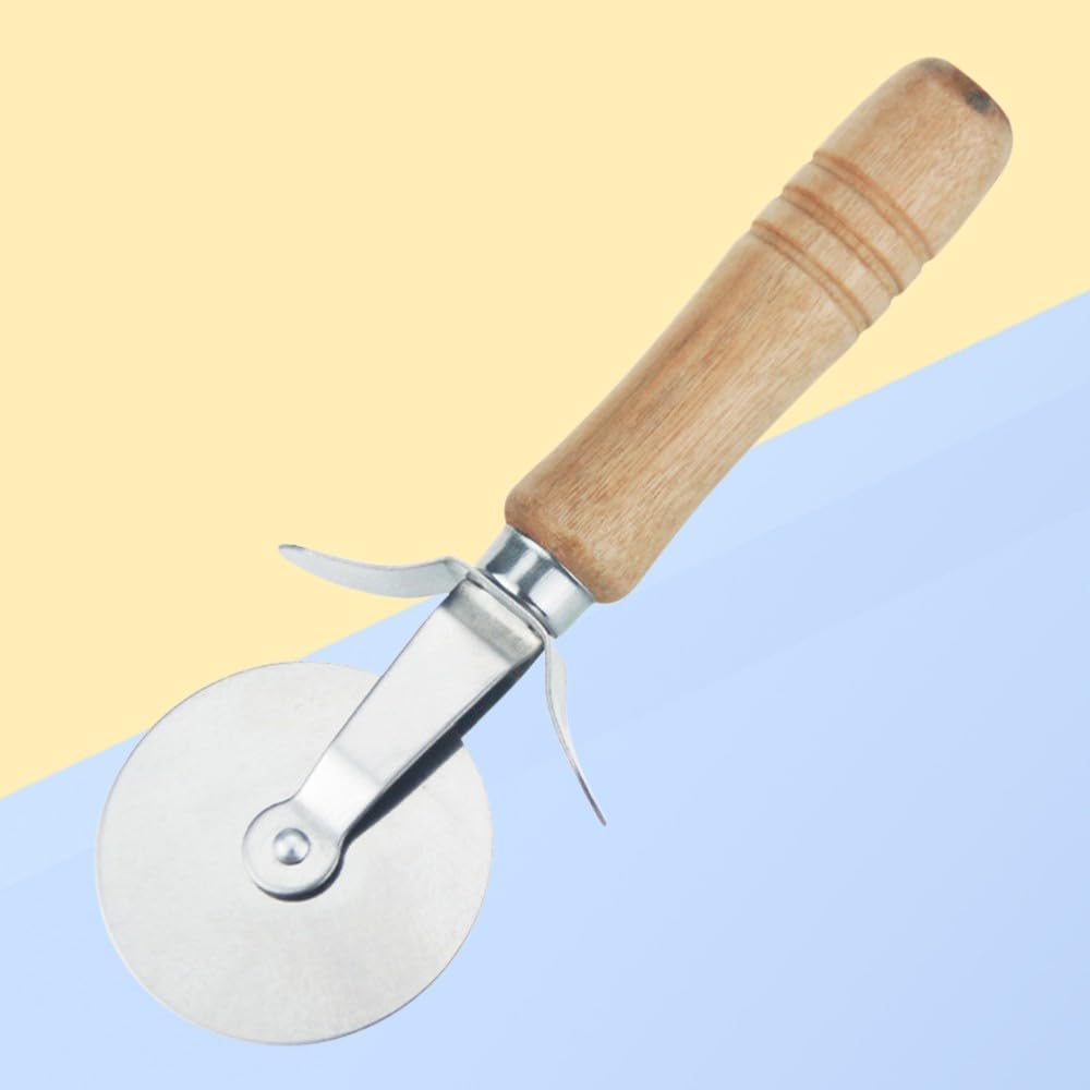 ya 14 9.20 baidi 17 X6cm Stainless Steel Cutter Pastry Wheel Rolling Pin for Pizza Dough-1