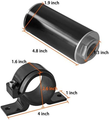ya 4 8.8.2 10 Micron Inline Fuel Filter w/ 6AN 8AN 10AN Adapter Fitting An6 Fuel Filter