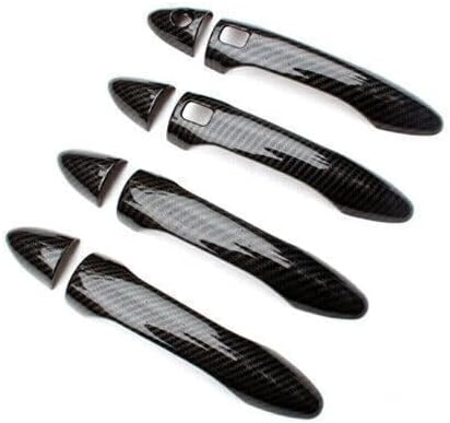 ya 5 8.10 for Kia Forte K3 2014-18 Carbon Fiber Look Exterior Side for Smart Door Handle Trim