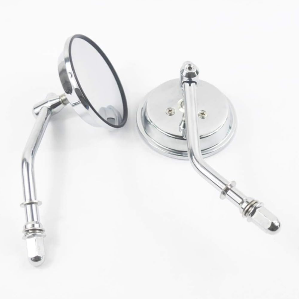 ya 13 9.15 baidi 2-Piece Chrome-Plated Round Motorcycle Rearview Mirrors for Harley-Davidson Sportster Bobber-