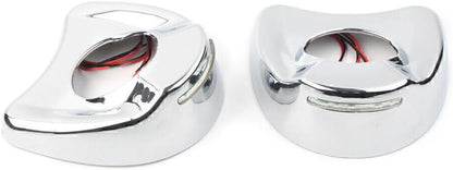 ya 6 8.14 Chrome LED Cover Shell Fit Fairing Side Mirrors Fit Harley Electra Glide 96-13