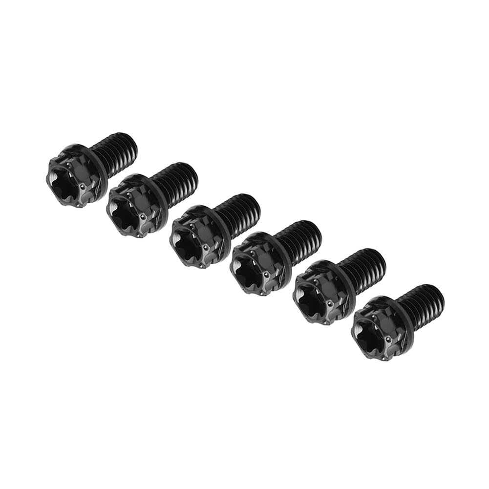 ya 6 8.14 6pcs Bolts Torx Head Flange Screws M6x20mm for Motorcycle Bicycle Black