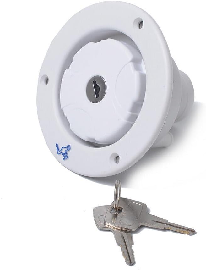 ya 4 8.14 White Fresh Water Locking Inlet Hatch Filler Cap Fit RV Camper Trailer Cars