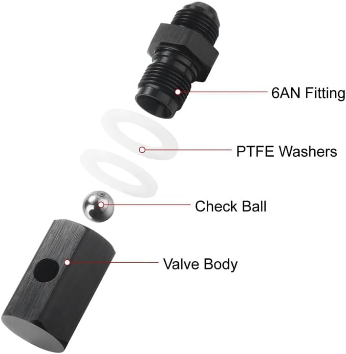 ya 10 9.16 baidi 6AN Male Fuel Cell Tank Rollover Vent Valve Mounted Hose Line Fitting Aluminum