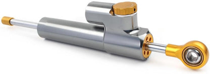 ya 4 8.14 9.4 inch Motorcycle Adjustable Steering Damper Gray Gold Universal