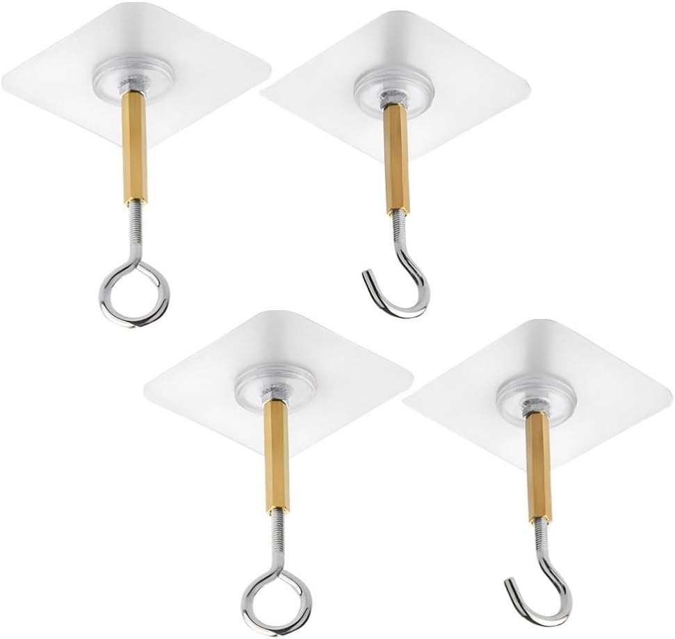 ya 26 10.21 baidi 4pcs Adhesive Hooks Wall Ceiling Hooks Cabinet Hooks Hanging Towel Lights Coat