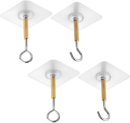 ya 26 10.21 baidi 4pcs Adhesive Hooks Wall Ceiling Hooks Cabinet Hooks Hanging Towel Lights Coat-2
