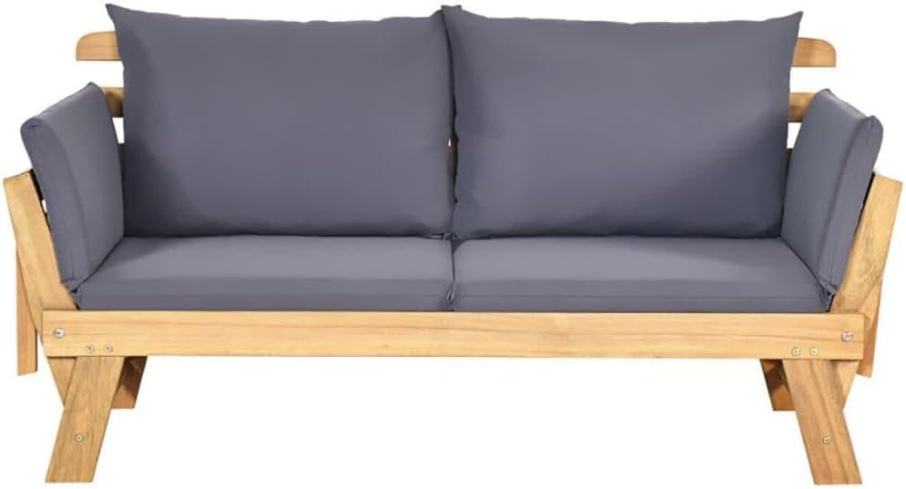 ya 28 10.13 baidi Adjustable Patio Convertible Sofa Thick Cushion Gray for Use