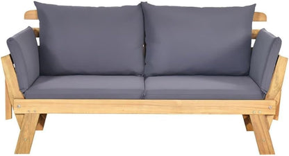 ya 28 10.13 baidi Adjustable Patio Convertible Sofa Thick Cushion Gray for Use