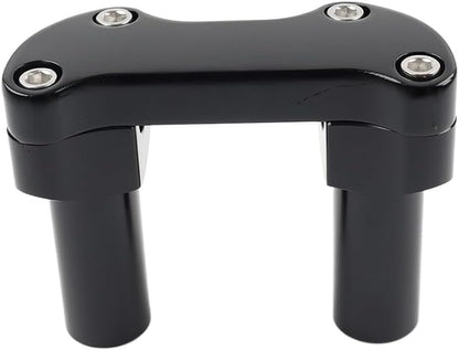 ya 4 8.8.2 3.5 Straight Handlebar Riser & Top Clamp Black for Harley Dyna Tour Road