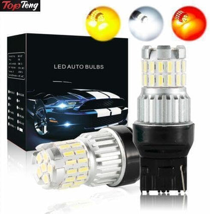 ya 4 8.8 T20 7443 W21/5W LED Brake Reverse Light Bulb Canbus Error Free 6500K White