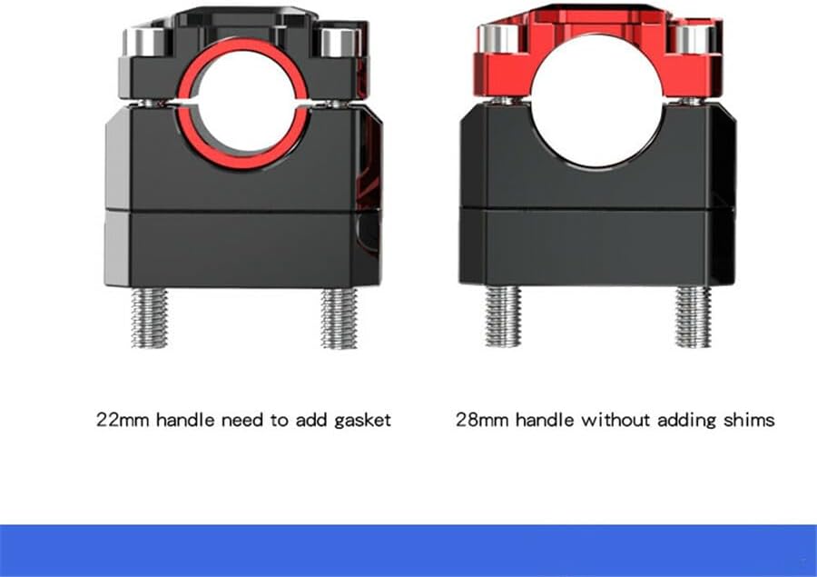 ya 5 8.24 baidi Black+Red Aluminum Alloy 22/28mm Handlebar Riser for Motorcycle Scooter Pit Bike