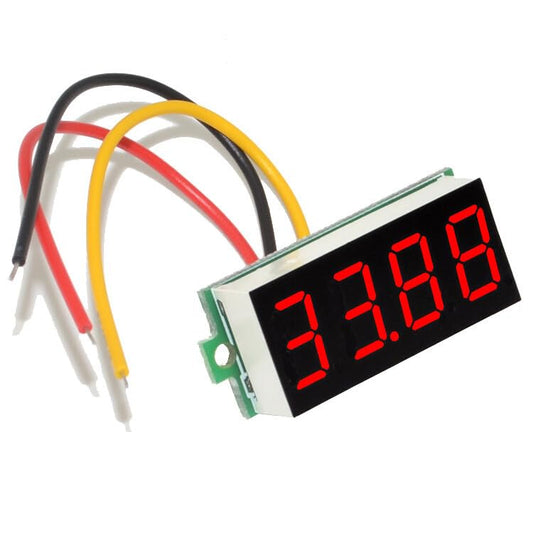 ya 16 10.20 baidi 10pcs Red DC 0-33V 4 Digit 0.36 Digital Voltmeter 3 Wires Voltage Tester Meter