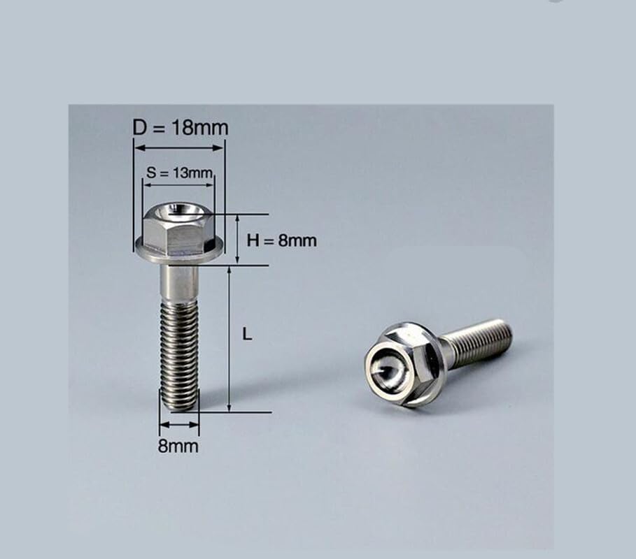 ya 16 10.20 baidi M8 Titanium Hex Head Flange Bolt Fastener (10,15,20,25,30,35,40,45,50,55,60 mm)