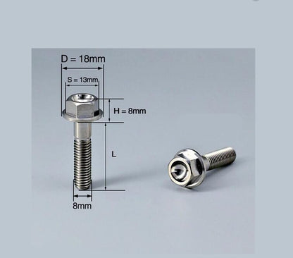ya 16 10.20 baidi M8 Titanium Hex Head Flange Bolt Fastener (10,15,20,25,30,35,40,45,50,55,60 mm)