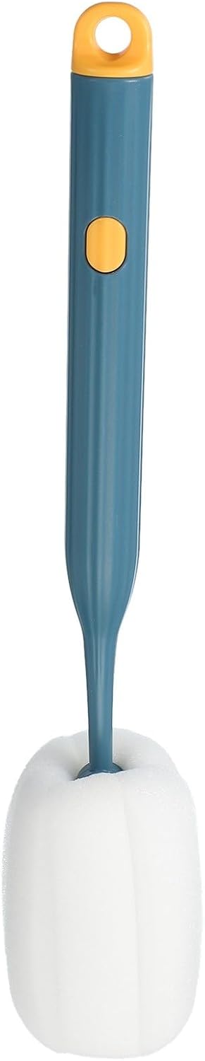 ya 26 10.21 baidi 1 Pcs 10.7 Inch Bottle Cleaner Brush Soft Spon Plastic Handle Dark Blue