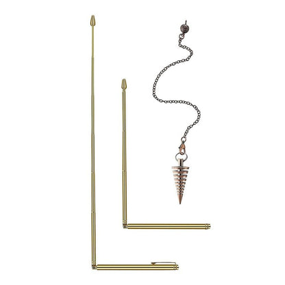 ya 16 10.20 baidi 99.9% Copper Detector Rod Metal Rod+Pendulum Pendant for Treasure Hunting Tools