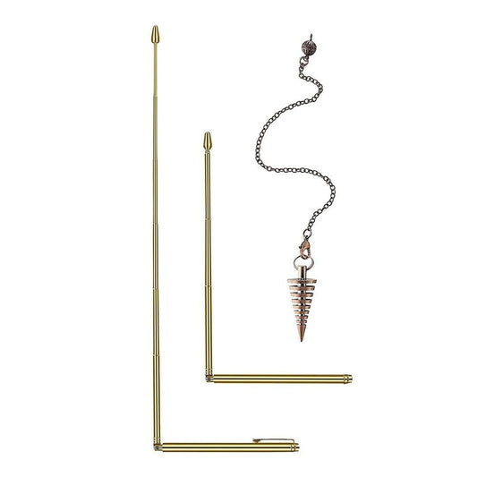 ya 16 10.20 baidi 99.9% Copper Detector Rod Metal Rod+Pendulum Pendant for Treasure Hunting Tools