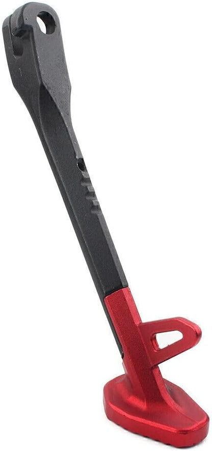ya 2 8.15 220mm Universal Motorcycle Side Stand Leg Kickstand Supporter Aluminum Black+Red