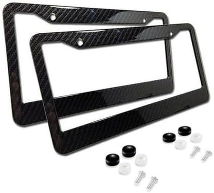 ya 9 10.24 Car License Plate Frame Cover Hood Cap Rear Black Carbon Look for Hyundai