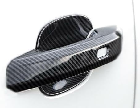 ya 2 8.15 Suitable for Audi Q5 2018-2021 ABS Carbon Fiber Door Handle + Bowl Cover Decoration 