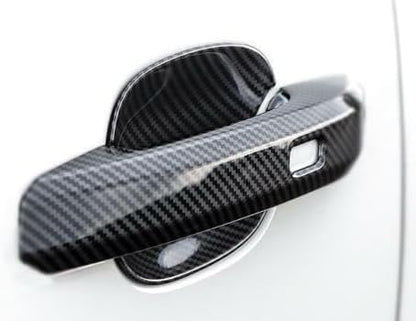 ya 2 8.15 Suitable for Audi Q5 2018-2021 ABS Carbon Fiber Door Handle + Bowl Cover Decoration 