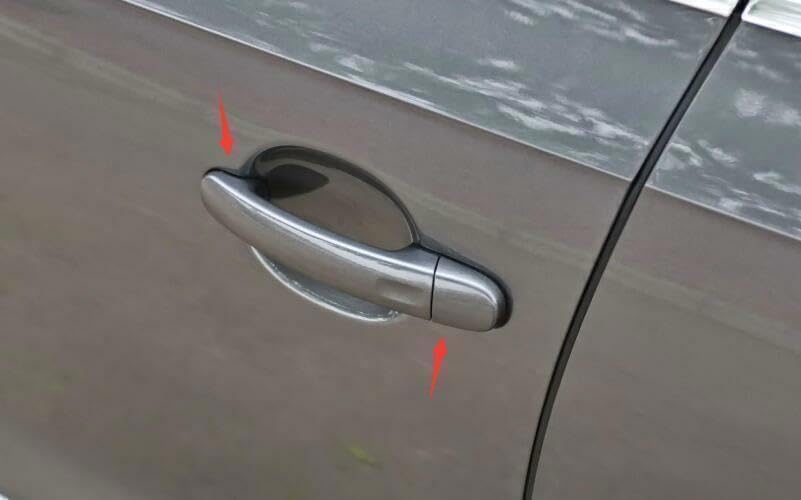 ya 2 8.15 for VW for Jetta 2014-2018 Bright Black Outside Door Handle Trim with Holes 