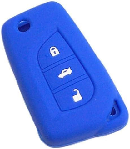 ya 28 10.13 zhengce Blue Silicone Key Case Cover 3 Buttons for Toyota for Camry for Corolla Sp