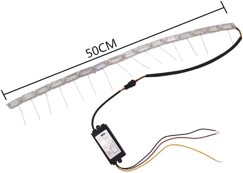 ya 4 8.8 Car headlights LED daytime running light bar crystal flow turn signal DRL lights 