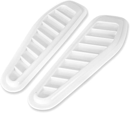 ya 4 8.24 baidi 2x Car Decorative Air Flow Intake Hood Scoop Vent Bonnet Cover White Universal