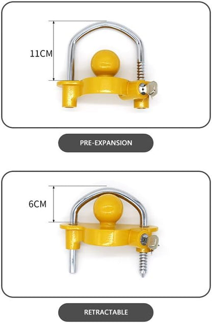 ya 4 8.8.2 1*Universal Trailer Ball Hitch Coupler Lock Ball Tongue Steel 2 2-5/16 Yellow