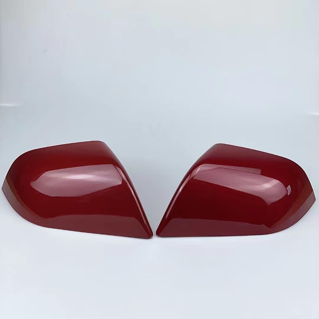 ya 11 9.14 baidiPair Red Rear View Side Mirror Cover Skull Cap LH&RH for Tesla Model Y 1495593